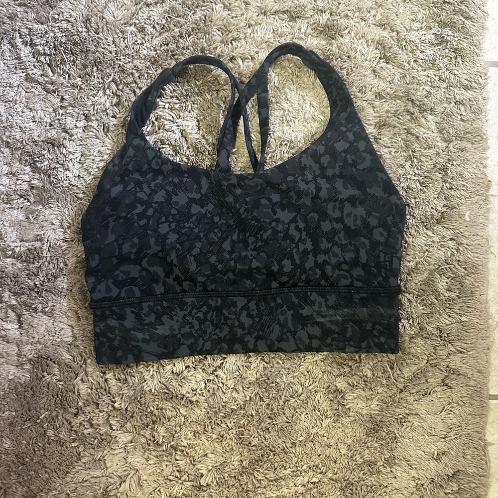 Lululemon Athletica Black Floral Sports Bra